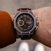 Thumbnail for AM1052CJ - AMBASSADOR BROWN WATCH WITH LEATHER STRAP