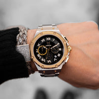 Thumbnail for AM1053SS - AMBASSADOR SILVER & GOLD WATCH WITH STEEL STRAP