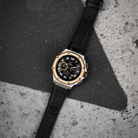 Thumbnail for AM1053LB - AMBASSADOR SILVER & GOLD WATCH WITH LEATHER STRAP