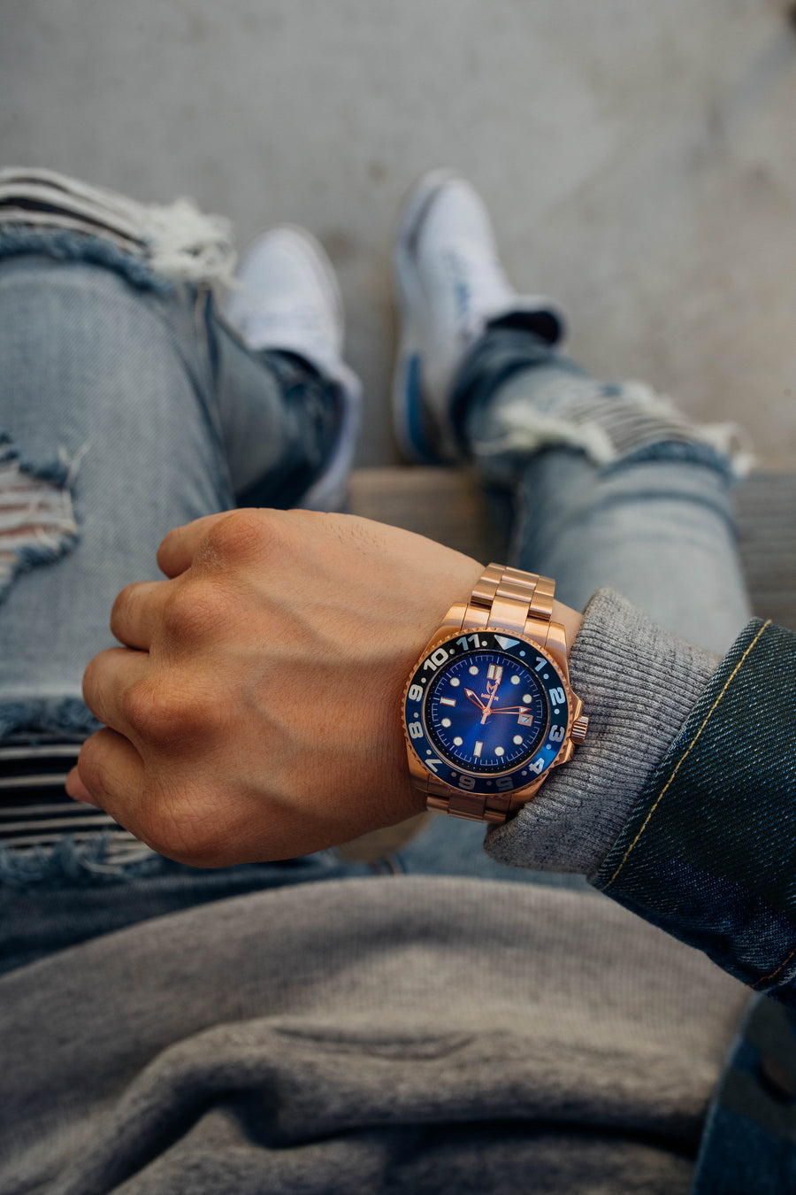 Voyager Watch : Rose Gold | Blue Face | Steel Band VO112SS – Meister ...