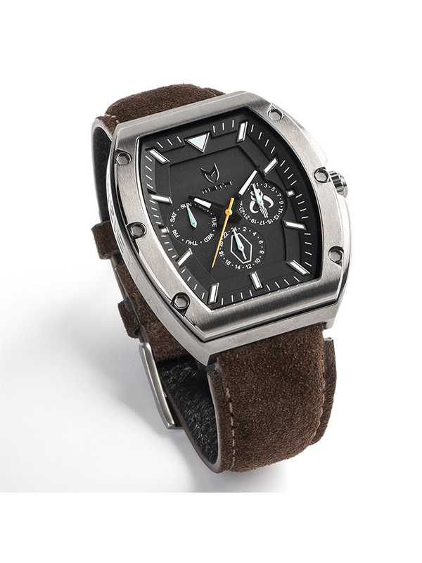 MJ117SW MAJOR TITANIUM BLACK LEATHER BAND